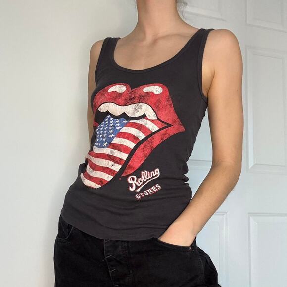 Rolling Stones tank top with red and white graphic - size small from Bravado - Picture 4 of 8